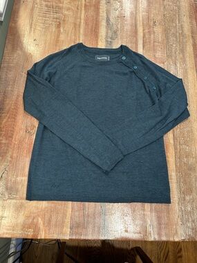 Zadig & Voltaire Deep Teal Crew Neck Réglis Bis Shoulder Button Skull Sweater